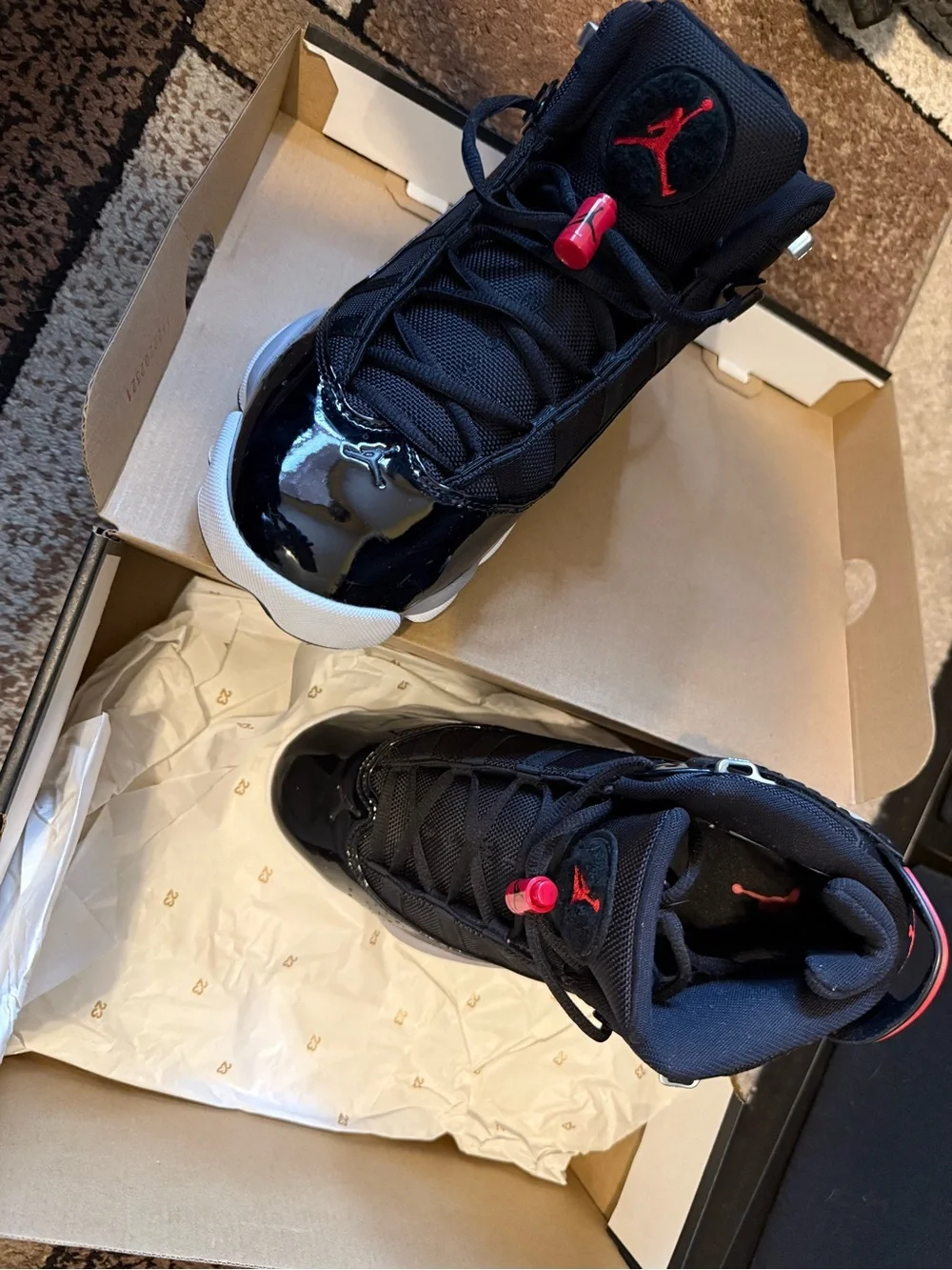 Air Jordan 6 Rings Black/White Men’s Sneakers (Men’s Size: 8.5)